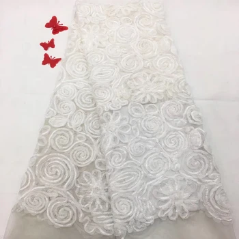 2018 Afriky Čipky Textílie Vyšívané Nigérijský Šnúrky Textílie Svadobné Kvalitné francúzske Tylu Čipky Textílie na svadby R93