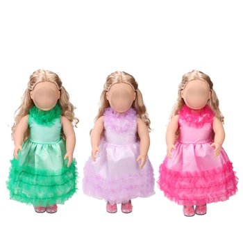 18-palcové Dievčatá bábiky šaty Princezná čipky večerné šaty Americkej new born oblečenie, hračky pre deti fit 43 cm baby c415