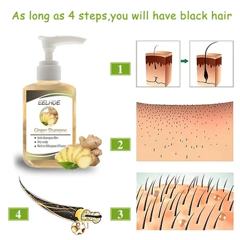 Eelhoe Zázvor Anti-hair Loss Šampón Proti lupinám Osviežujúci Olej-kontrola Narovnať Škody Zmierniť Svrbenie Starostlivosť o Vlasy TSLM1