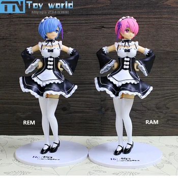 Re Život v inom svete od nuly Rem Ram Akcia-obrázok 21 cm Japonskom Anime sexy Rem Ram PVC model údaje hračka kolekcie darček