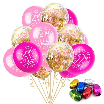 15pcs/set 1. Narodeniny Balón Jeden 1 Rok Staré, Prvý Happy Birthday Party Dekorácie Latexové Balóny Baby Sprcha Dievča, Chlapec Darček