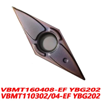 ZCC Originálne VBMT VBMT110302-EF YBG202 VBMT110304-EF VBMT160408-EF 10pcs Karbidu vložiť CNC sústruhu čepeľ Kvality