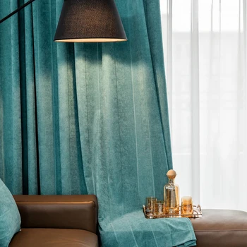 Nordic Luxusné Prekladané Záves pre Obývacia Izba Ženilkové Pevné Blackout Závesy Spálňa Tylu Prikryť Textílie Žalúzie S591#C