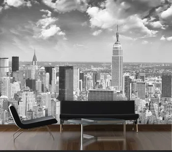 8d Abstraktných nástenné Maľby Nástenné papier black&white New Yorku scenérie 3d photo nástenná maľba tapety pre obývacia izba pozadí 3d nástennú maľbu