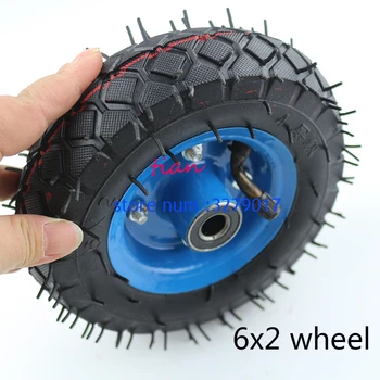 Kvalitný 6 x 2 pneumatiky pneumatiky rim 6 cm 15 cm pneumatické koleso čerpadla kolesá vozíka košíka koliesko navi kolieska kolieska kolieska 6*2