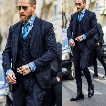 Móda ženícha smoking najlepší muž stlačením jedného tlačidla mužov je svadobný oblek najlepšie pánske oblek prom šaty 3 kusy (kabát + nohavice + vesta) vlastné