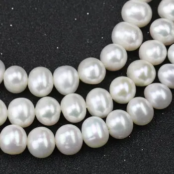 Veľkoobchod Voľné Pearl Šperky,8-9mm Biela Farba Blízkosti Kolo Zemiakov Sladkovodné Perly Šperky,Nové Doprava Zadarmo