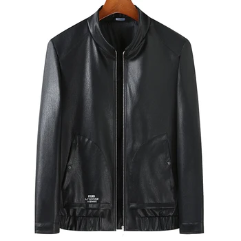 Pánská bunda, kabát 7XL vysoko kvalitnej umelej kože motocykel bunda PU klope módne kabát(nadrozmerné veľkosti pluse)