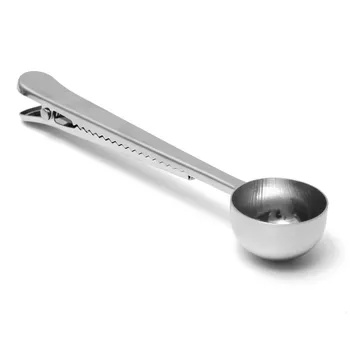 Brand New Durable Stainless Steel Tea Coffee Measuring Spoon With Portable Bag Clip Party Gifts
