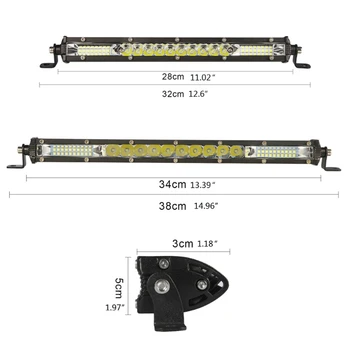 12/13 palcový LED Pracovné Svetlo Bar jednoradové Combo Spot Povodňových pre Jazdu Mimo Cesty, SUV Loď Autá nákladné Vozidlo ATV