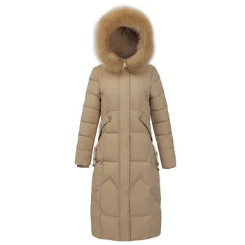 2020 Zime s Kapucňou Pevné Bežné Žien Dole Kabát S Kožušinou Golier Pevné Hrubé Kabát Žena Plus Veľkosť X-dlhé Nadol Bunda Ženy