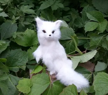Nový roztomilý simulácia biela fox hračka krásne sedí fox bábika darček about15x13x13cm