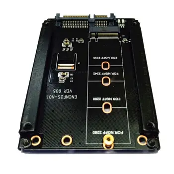 M. 2 pre NGFF na SATA3 Karty Adaptéra M TLAČIDLO B Tlačidlo +M Kľúč SSD Converter M2 2,5 SATA 6Gb/s Napájanie Konektor Karty w Krytu Zásuvky