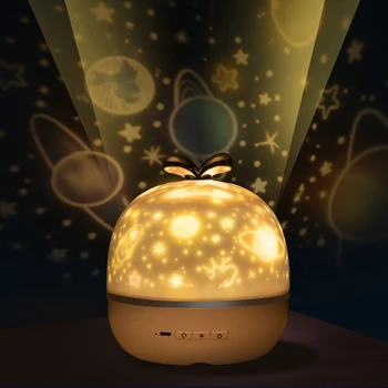 Trikolóra LED Hviezdna Projektor Ľahké Otáčanie Romantickú Atmosféru Vianoc Star Nočné Svetlo Projektora Lampa Darčeky Pre Deti