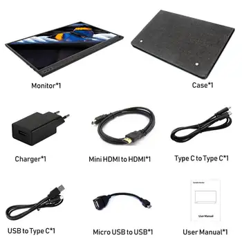 Slim 15.6 palcov prenosný film displej pre notebook,mobilný telefón,xbox jeden,prepínač,herný prenosný monitor pc