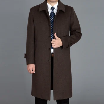2017 zimné oblečenie pre mužov dlhé dizajn vlny kabát Business gentleman voľné bežné vlnené kabát hrubé plus veľkosť spevák kostýmy