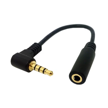 CY Audio Kábel Jack Extender Audio Konektor 3,5 mm 4 póly Audio Stereo Samec Samica Predlžovací Kábel 10 cm Čierna