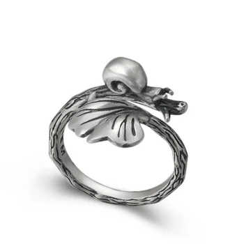Nastaviteľná Veľkosť 925 Sterling Silver Ring pre Ženy, Žena Otvoriť Krúžky Tvorivé Slimáky Ginkgo biloba Módne Šperky