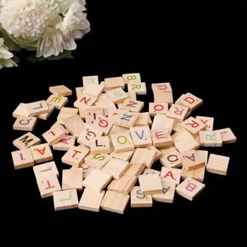 100 Kusov Drevených Scrabble Dlaždice Abecedy Hračky Drevené Písmená Dlaždice Abecedy Remesiel Dreva Pre Deti