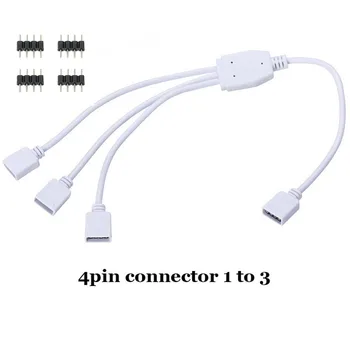 4Pin Splitter Kábla 1 2 3 4 Spôsob Y RGB Splitter Konektor Pre 5050 3528 RGB LED Pás Svetla S 4Pin Ihly