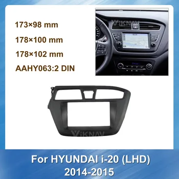 2 Din Auto, Auto Rádio Multimediálne fascia pre HYUNDAI I-20 i20 LHD Stereo Panel Dash Mount Výbava Inštalačný Držiak Rámu