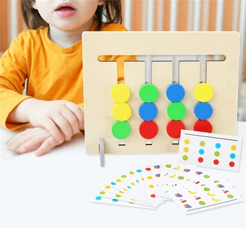 Nový Štýl Štyroch farbách/ovocie Zodpovedajúce Hra Montessori Drevené Hračky pre deti Logika obojstranný detský Vzdelávacie Hračky, Darčeky