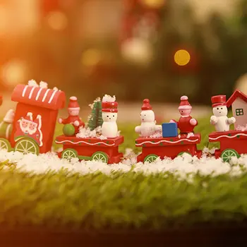 Vianočné Dekorácie Mini Vianočný Drevený Vlak Dekorácie Santa Claus Darčeky, Drevené Vianočné Hračky Vlak