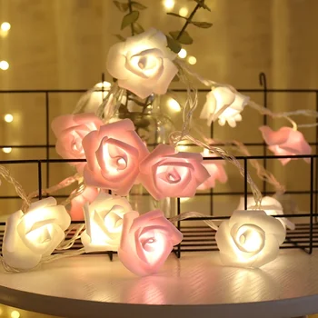 Batériový 2,5 M 20 LED Ruže Kvet Garland Vianočné Dovolenku String Svetlá Pre Valentine Svadobné Dekorácie, Party Decor