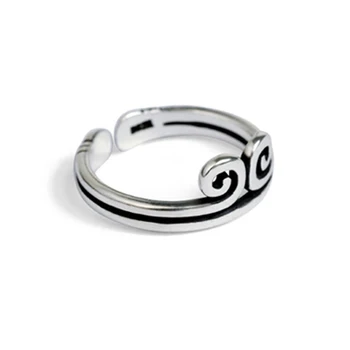 Pure 925 Sterling Silver Šperky Prstene Otvorenie Ročníka Mužov Signet Ring Pre Ženy Jemné Darček R1006