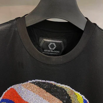 Farba pp diamond Lebky okrúhlym výstrihom, krátky rukáv punk nové letné pánske T-shirt bavlna vysokej kvality sieťotlač