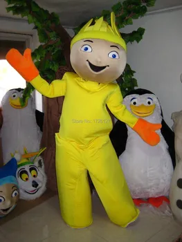 žltý chlapec maskot kostým vlastný charakter maškarný kostým anime cosplay súpravy mascotte maškarný karneval kostým