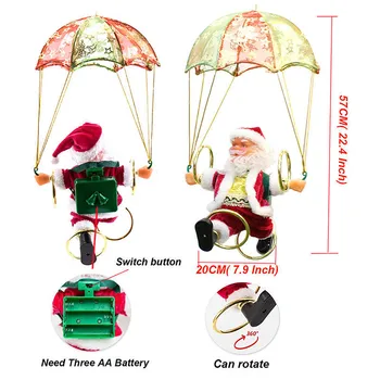 Elektrické Vianoce Bude Zase Santa Tvorivé Elektrické Vianočné Hračky Padák Santa Claus Hračky Pre Deti, Santa Claus Dekor