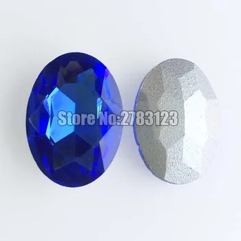 Továrenské predaj AAA Sklo Krištáľ svetlo modrá farba oválny tvar pointback kamienkami,diy/nail art/Odevné doplnky SWOP012