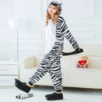 Nový sexy onesie ženy Siamské Pyžamo Dospelých Detí Cartoon Zvierat Zebra Home Service Cosplay sleepwear onesies pre dospelých