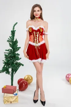Cosplay Žena Dovolenku Šaty Vianočný Kostým Sexy Jeden-ramenný Šaty Európskych a Amerických štedrý deň Dievča Cosplay
