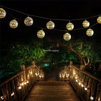 Solárny 5M 20 LED, Silver Loptu Víla String Svetlá Pre Záhrada, Terasa, Svadobné, Vianočné Party, Outdoor Indoor Dekor
