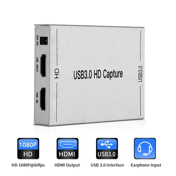 HDMI Zachytiť Kartu USB3.0 Hru Video Konvertor s HDMI Loop-out, Podpora Full HD 1080P 60HZ Mic V hd video game capture