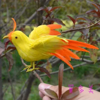 O 14 cm simulácia perie vtákov šíri krídla vták model záhradné dekorácie h1047