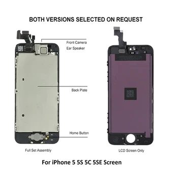 Čierna/Biela Celý Set LCD displej Pre iPhone 5S LCD Displej Dotykový Displej Full Montáž Nahradenie Č Mŕtvy Pixel Pre iPhone 5S LCD Displej
