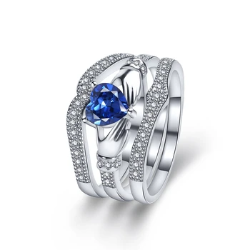 FEFIDAY Módne Dámy Prst dámske Šperky Prstene Pre Ženy Večnosti Crystal Kameň Žena, Láska Srdce Krúžok Žien Modrý Kameň