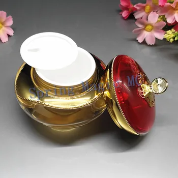Nové 30g Červená Koruna tvar Akryl Gold Cream jar pre kozmetiku,Prázdne kozmetické Poháre Plastové Gold Cream kontajner Kozmetické fľašu