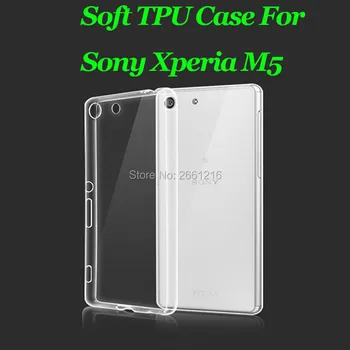 M5 Ultra Tenká, Mäkká TPU Silikónový Gél Transparentné Prípad Späť na Bývanie Kryt Pre Sony Xperia M5 E5653 / M5 Dual E5663 5.0