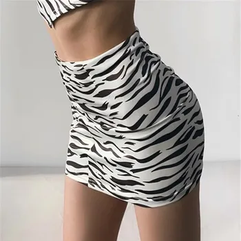 Dámske Zebra Leopard Tlač Sukne Bežné Úsek Dámy Ceruzku Sukne Ženy Bodycon Sukne Žena Vysoký Pás Mini Sukne