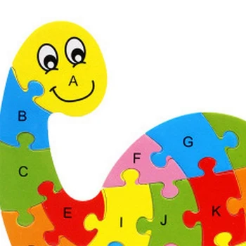 Abeceda Puzzle 3D Dreva Dieťa Vzdelávacie Hry Zvieratá Hračka Dinosaur Darček