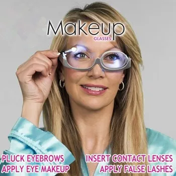 Shopify Dropshipping Otočná make-up, Okuliare, Okuliare na Čítanie Flipup Okuliare Ženy Kozmetické LED Rotačné Ženy Kozmetické make-up