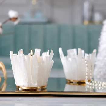 White Crystal Pásy Svietnik Na Tealight Európe Sviečkový Domáce Dekorácie Crystal Pilier Sviečka Stojí Svadobné Candelabra