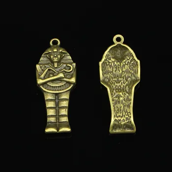 6pcs Antický Štýl Bronzovej Farbe egyptské múmie sarkofágu Prívesky Zistenia Charms 45*18 mm