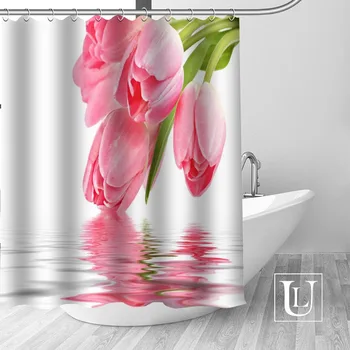 Nový príchod Modernej Vlastné ružový kvet Textílie Polyester Sprchový Záves Vysoko Kvalitný Umývateľný Vaňa Dekor Nepremokavé Populárne