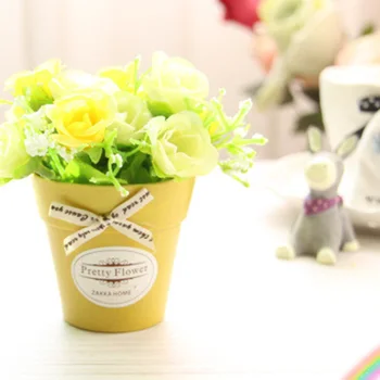 1PCS Umelých Rastlín Umelý Kvet Falošné Kvet Malé Mini Črepníkové Bonsai Zelené Rastliny Ozdobné