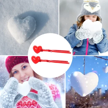 V tvare srdca Zime Snehové Klip Plastové Zábavné Opotrebovaniu snehová guľa Formy guľovačku Formy pre Vonkajšie Deti Hračky
